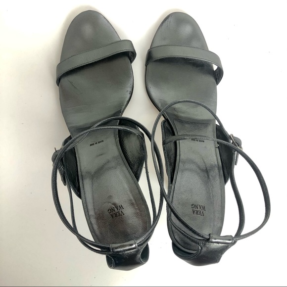 Vera Wang Gray Ankle Strap Buckle Heel Sandals 40 - Picture 5 of 9